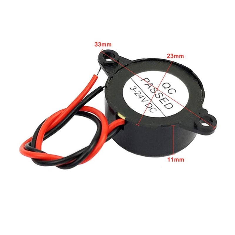 bnafes DC 3-24V Active Piezo Buzzer 85 db with Industrial Audio Inside 2-Wire Leads Electric Alarmer 10PCS - Image 2